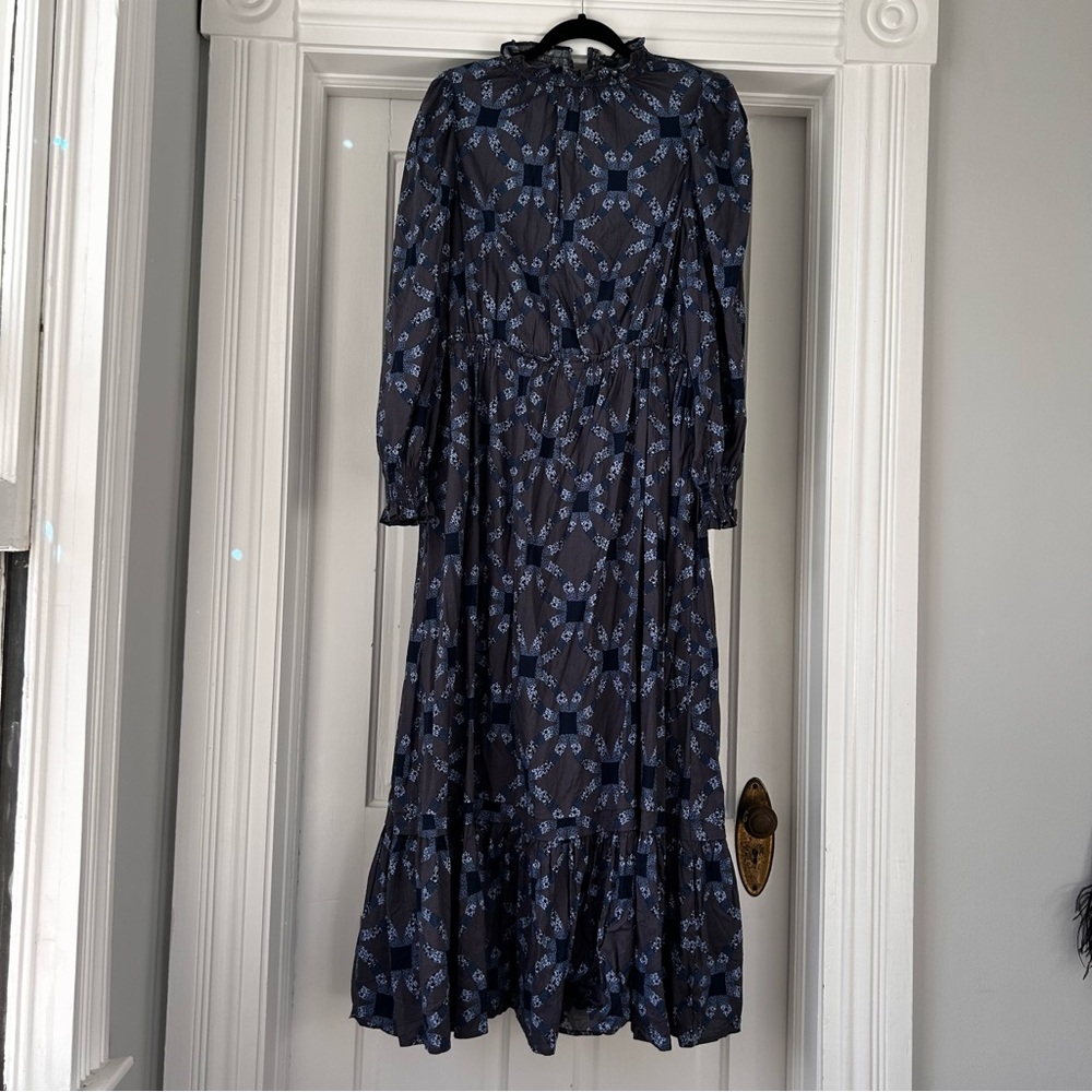 Universal Thread Women's Quilt Print Prairie High Collar Maxi Dress - Picture 2 of 7